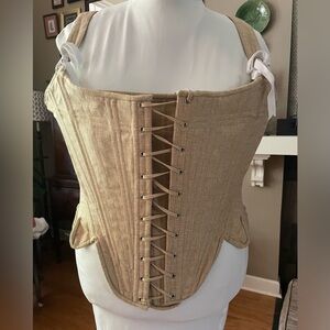 18th century linen stays (1700s corset) living history structural undergarment